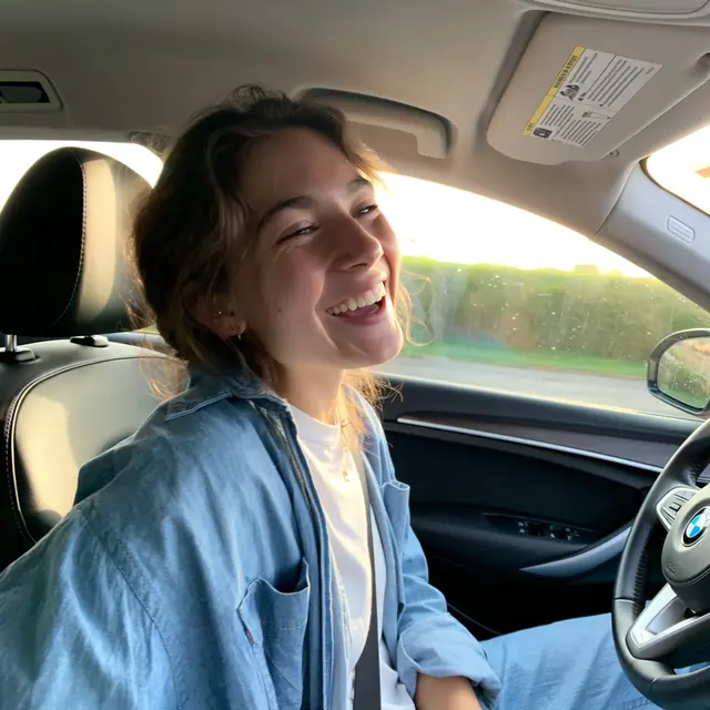 Happy reaction while listening to a custom song gift