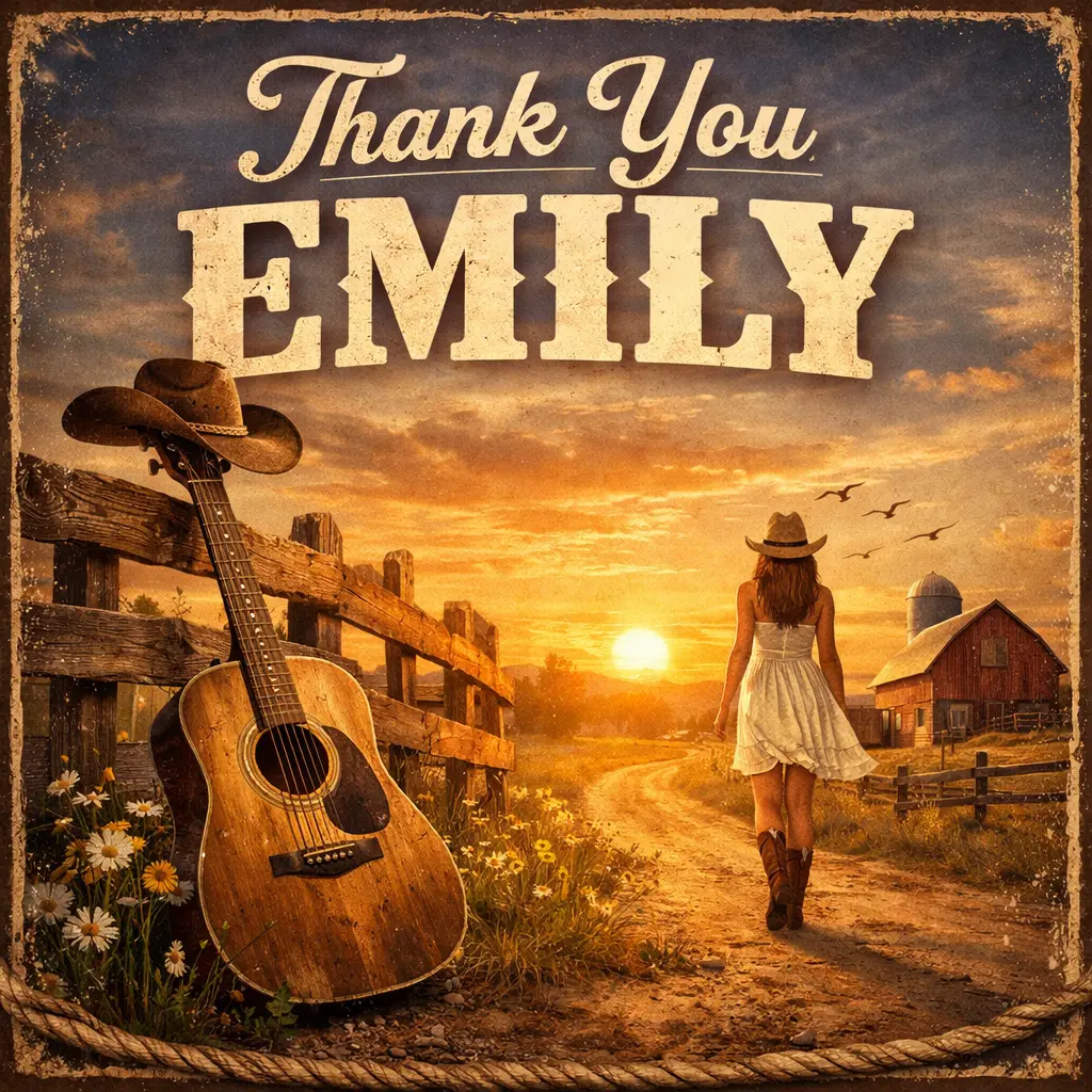 Cover art for a custom thank-you song example